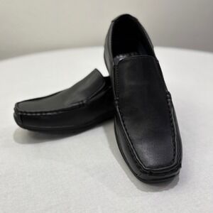 Giorgio Mens Black Moc Toe Slip On Loafers Dress Shoes size 6.5 mens